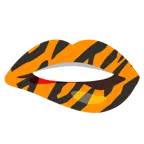 bocca che morde il labbro + muso di tigre
