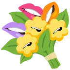 bocca che morde il labbro + mazzo di fiori