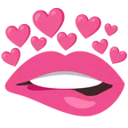bocca che morde il labbro + cuore con freccia
