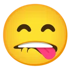 bocca che morde il labbro + faccina che si lecca i baffi