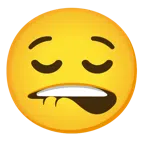 bocca che morde il labbro + faccina sollevata