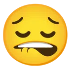 bocca che morde il labbro + faccina pensierosa