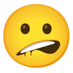 bocca che morde il labbro + faccina confusa