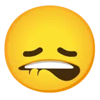 bocca che morde il labbro + faccina delusa