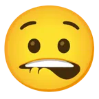 bocca che morde il labbro + faccina angosciata
