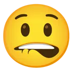bocca che morde il labbro + faccina stupita
