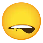 bocca che morde il labbro + faccina senza bocca
