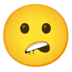 bocca che morde il labbro + faccina leggermente imbronciata