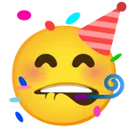 bocca che morde il labbro + faccina che festeggia