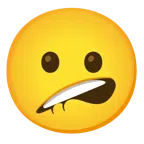 bocca che morde il labbro + faccina perplessa