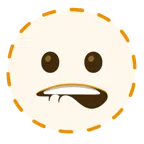 bocca che morde il labbro + faccina tratteggiata