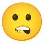 bocca che morde il labbro + faccina imbronciata