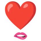 bocca che morde il labbro + punto esclamativo a cuore