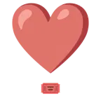 punto esclamativo a cuore + biglietto d’ingresso