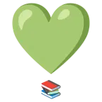 punto esclamativo a cuore + libri