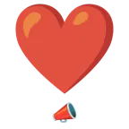 punto esclamativo a cuore + megafono