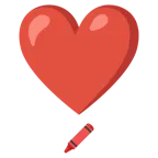 punto esclamativo a cuore + pastello a cera
