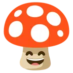 fungo + faccina con sorriso e occhi sorridenti