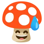 fungo + faccina con sorriso e goccia di sudore