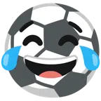 Fußball + Gesicht mit Freudentränen