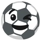 Fußball + zwinkerndes Gesicht