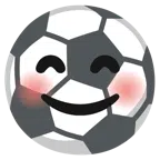 Fußball + lächelndes Gesicht mit lachenden Augen