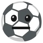 Fußball + neutrales Gesicht