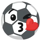 Fußball + Kuss zuwerfendes Gesicht