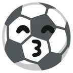 Fußball + küssendes Gesicht mit lächelnden Augen