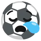 Fußball + schläfriges Gesicht