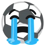 Fußball + heulendes Gesicht