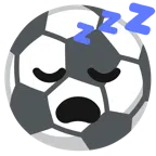 Fußball + schlafendes Gesicht