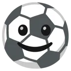 Fußball + leicht lächelndes Gesicht