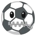 Fußball + Gesicht mit Reißverschlussmund