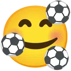 Fußball + lächelndes Gesicht mit Herzen