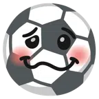 Fußball + schwindeliges Gesicht