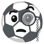 Fußball + Gesicht mit Monokel