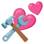 due cuori + martello e chiave inglese