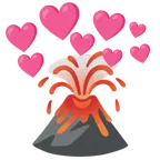 cuore con freccia + vulcano