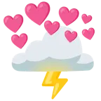 cuore con freccia + fulmini