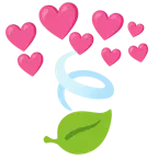 cuore con freccia + foglia al vento