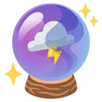crystal ball + cloud with lightning