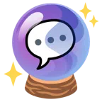 crystal ball + speech balloon