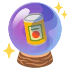 crystal ball + canned food