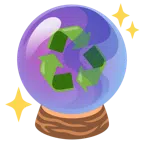 crystal ball + recycling symbol