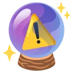 crystal ball + warning