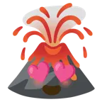 smiling face with heart-eyes + volcano