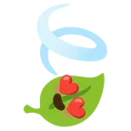 smiling face with heart-eyes + leaf fluttering in wind