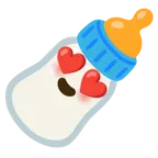 smiling face with heart-eyes + baby bottle
