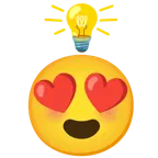 smiling face with heart-eyes + light bulb